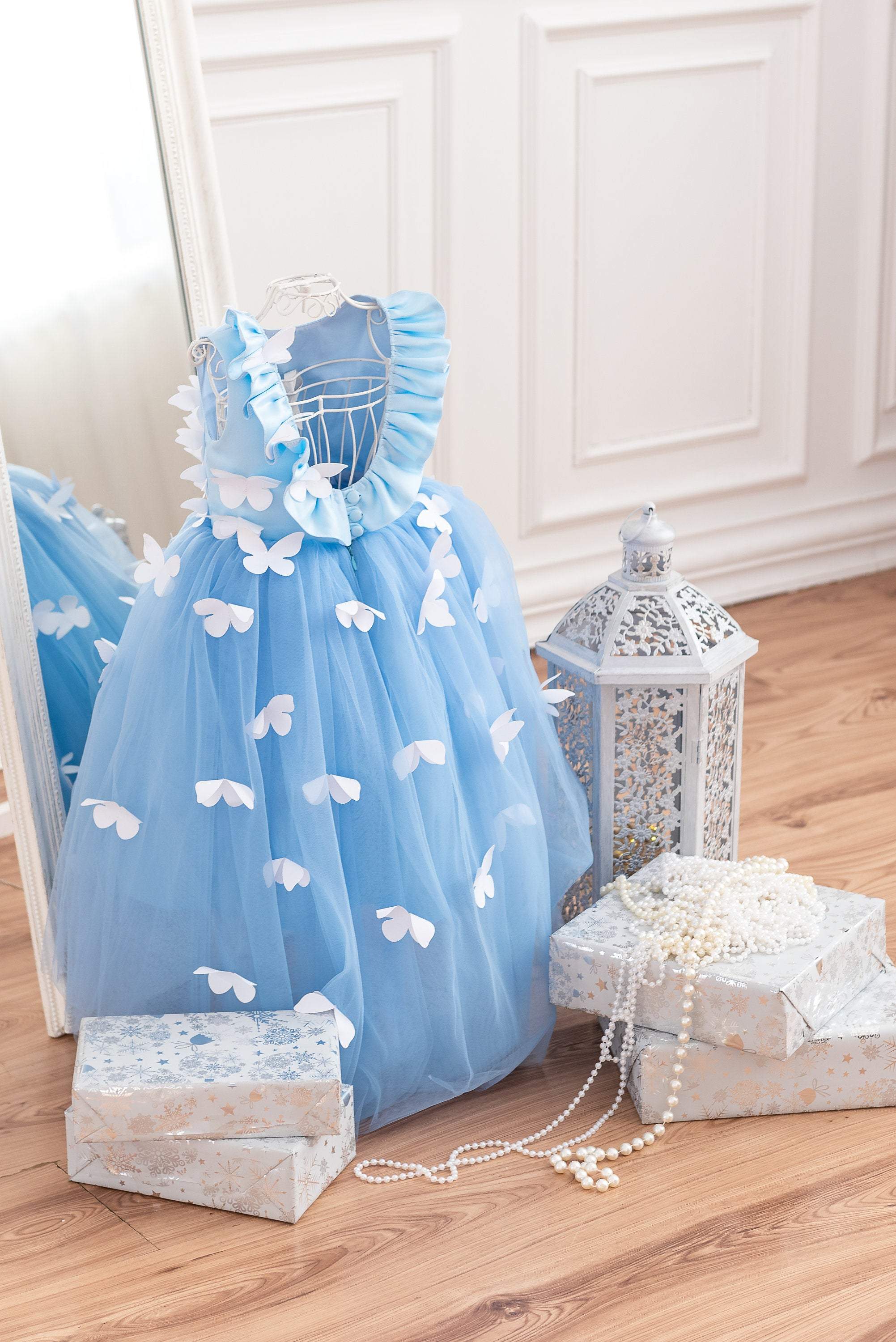Buy Blue Dress with Bow for 7-8 Year Girls Online from Indian Luxury  Designers 2024